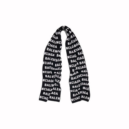 Balenciaga Bal Horizontal Allover Scarf Black