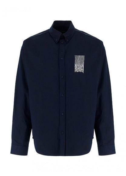 Balenciaga Barcode Logo Shirt Navy/White