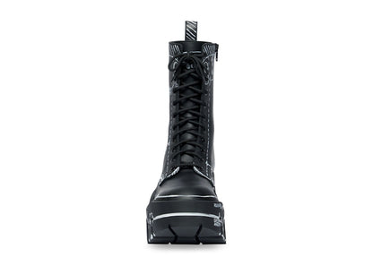 Balenciaga Bulldozer Laceup Boot Black Outline Calfskin