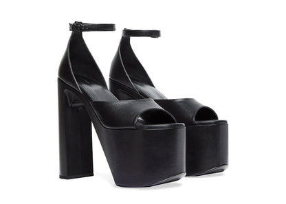 Balenciaga Camden 160mm Sandals Black Leather (Women's)