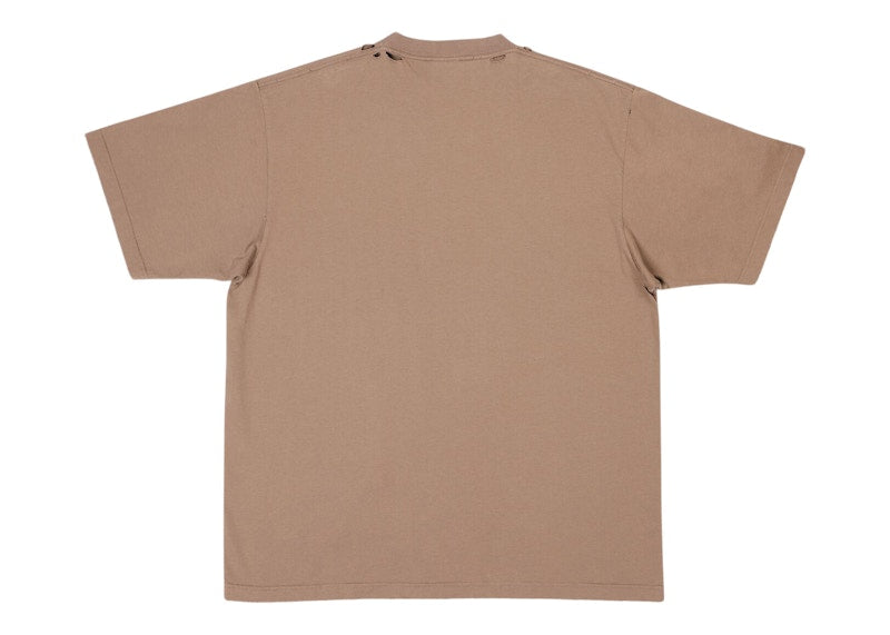 Balenciaga Caps Boxy Fit Vintage Jersey T-shirt Light Brown/Black
