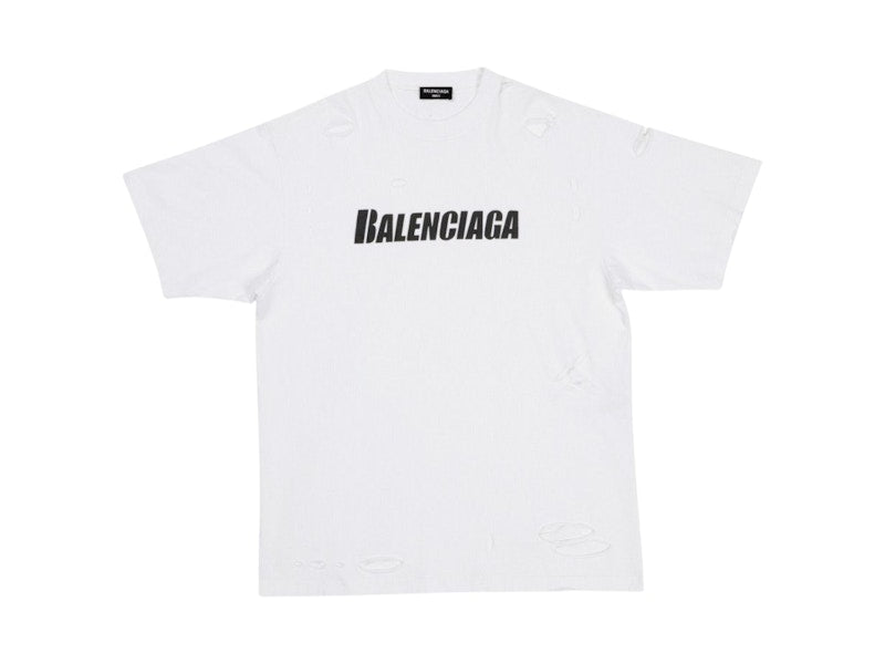 Balenciaga Caps Boxy Oversized Fit Tee White