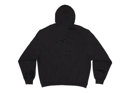 Balenciaga Caps Destroyed Oversize Fit Hoodie Black/Black