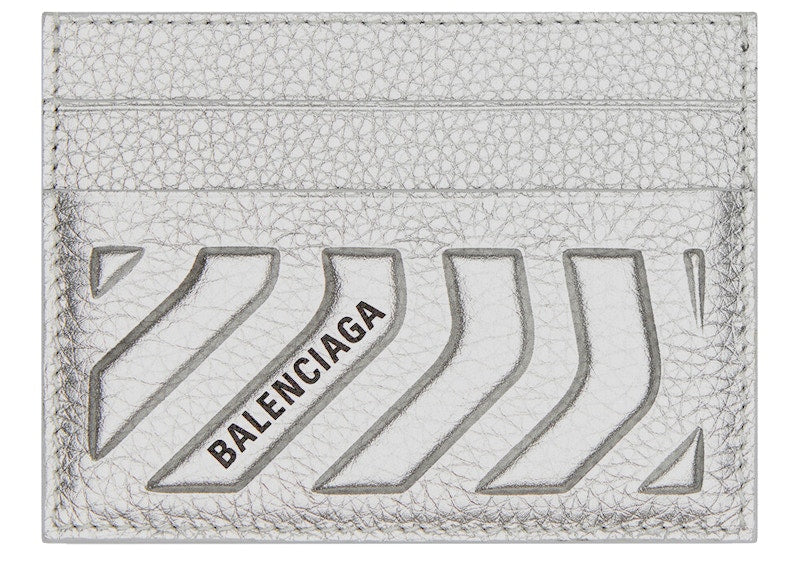 Balenciaga Car Card Holder Metallized Silver