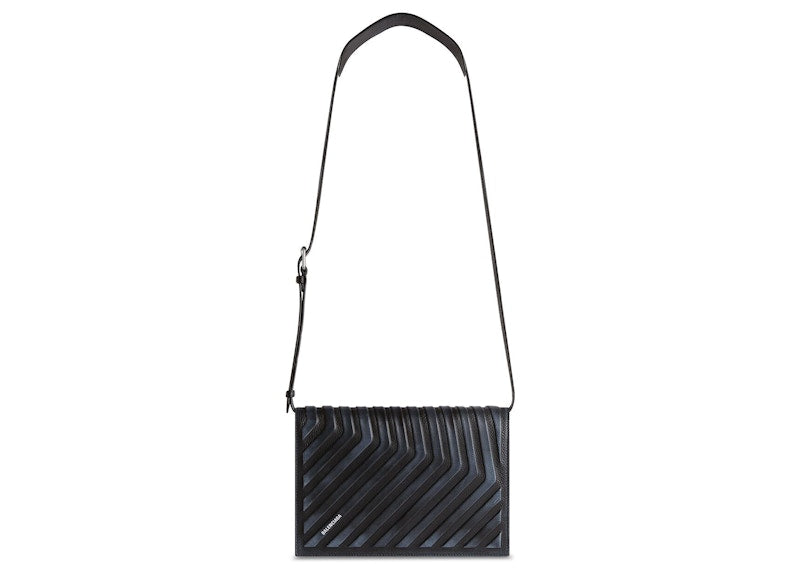 Balenciaga Car Flap Dirty Effect Crossbody Black