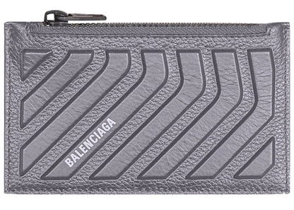 Balenciaga Car Long Coin And Card Holder in Grained Calfskin Dark Grey