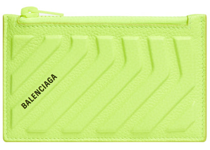 Balenciaga Car Long Coin And Card Holder in Grained Calfskin Yellow