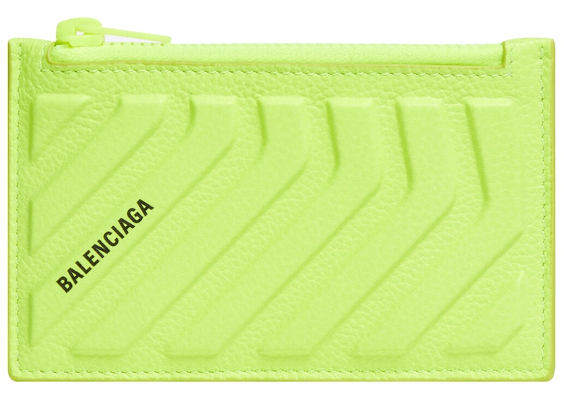 Balenciaga Car Long Coin And Card Holder in Grained Calfskin Yellow