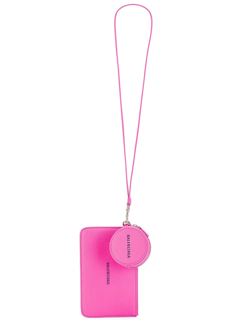 Balenciaga Cash Multipocket Strap Bag Neon Pink/Black
