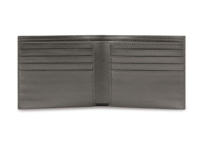 Balenciaga Cash Square (8 Card Slot 2 Bill Compartments) Folded Wallet Dark Grey/Black