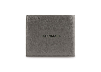 Balenciaga Cash Square (8 Card Slot 2 Bill Compartments) Folded Wallet Dark Grey/Black