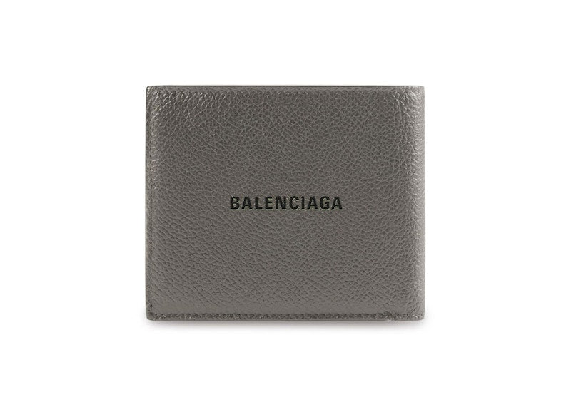Balenciaga Cash Square (8 Card Slot 2 Bill Compartments) Folded Wallet Dark Grey/Black