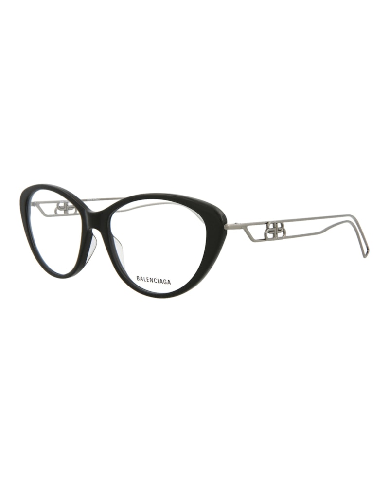 Balenciaga Cat Eye-Frame Acetate Optical Frames Black Grey Transparent (BB0067O-30008232-001)