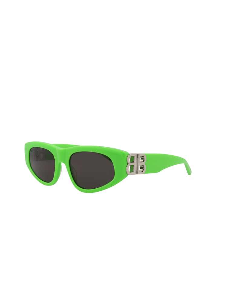 Balenciaga Cat Eye-Frame Acetate Sunglasses Green/Silver/Grey (BB0095S-30008868-009)