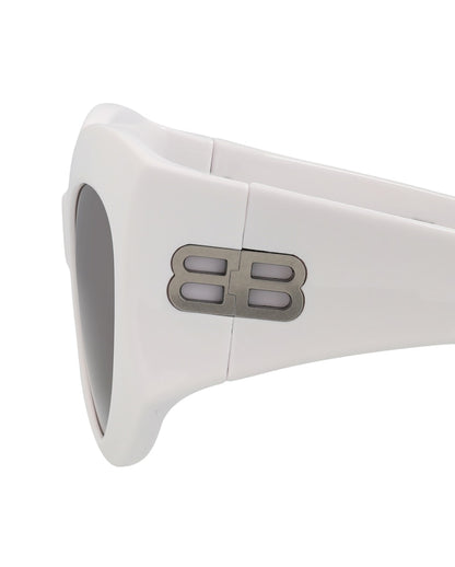 Balenciaga Cat Eye-Frame Bio Injection Sunglasses White/White/Grey (BB0256S-30013971-003)