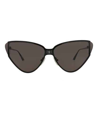 Balenciaga Cat Eye-Frame Metal Sunglasses Black/Black/Grey (BB0191S-30011959-001)