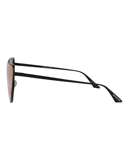 Balenciaga Cat Eye-Frame Metal Sunglasses Black/Black/Violet (BB0191S-30011959-003)