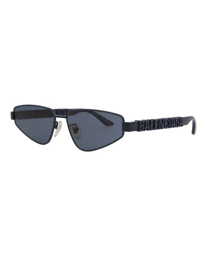 Balenciaga Cat Eye-Frame Metal Sunglasses Blue/Blue/Blue (BB0107S-30008985-003)