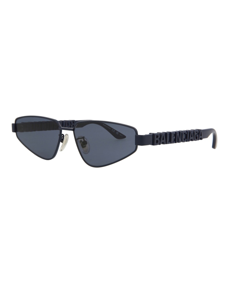 Balenciaga Cat Eye-Frame Metal Sunglasses Blue/Blue/Blue (BB0107S-30008985-003)