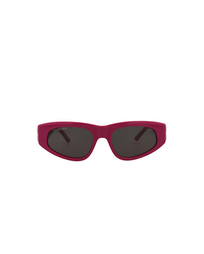 Balenciaga Cat Eye-Frame Recycled Acetate Sunglasses Fuchsia/Silver/Grey (BB0095S-30008868-017)