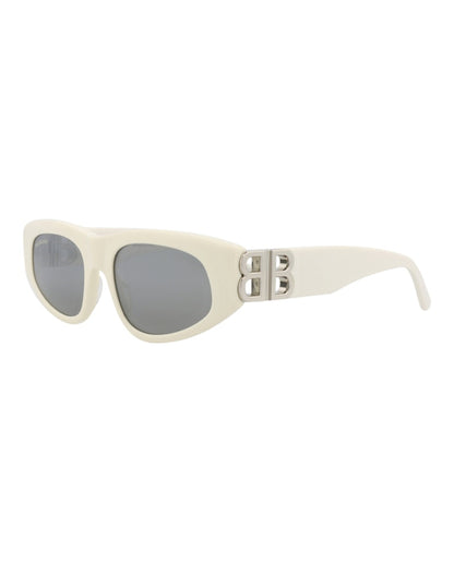Balenciaga Cat Eye-Frame Recycled Acetate Sunglasses White Silver Silver (BB0095S-30008868-021)