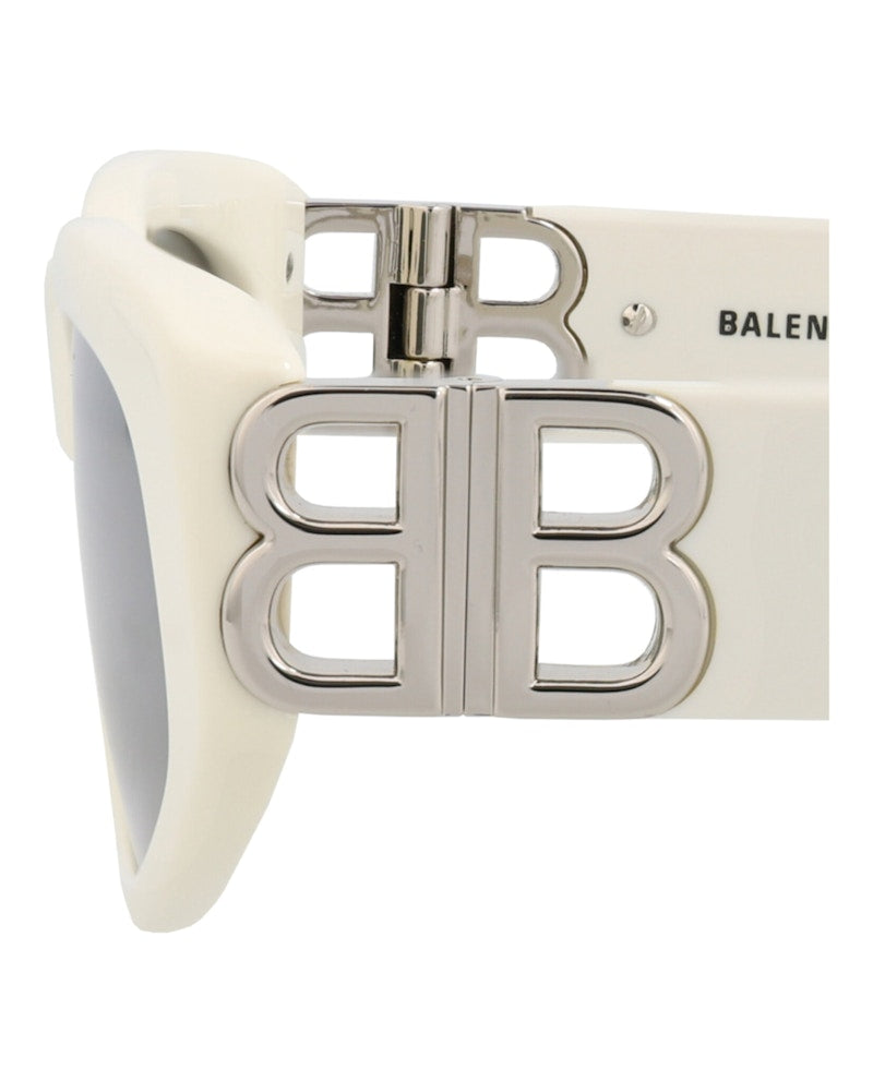 Balenciaga Cat Eye-Frame Recycled Acetate Sunglasses White Silver Silver (BB0095S-30008868-021)