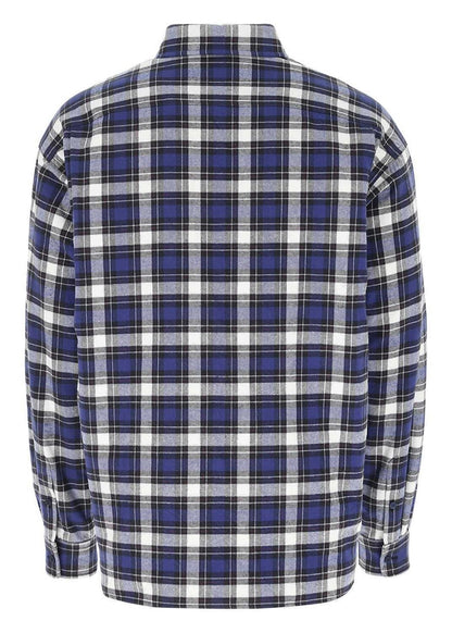Balenciaga Checkered Cotton Logo Shirt Blue/Black/White