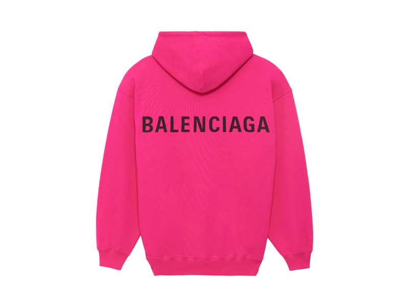 Balenciaga Classic Back Logo Hoodie Fuchsia Pink