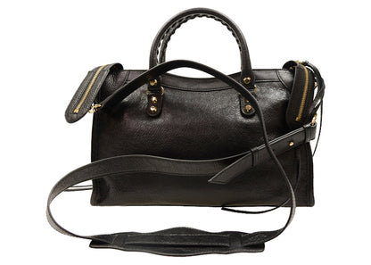 Balenciaga Classic City Shoulder Bag Small Gold-tone Black
