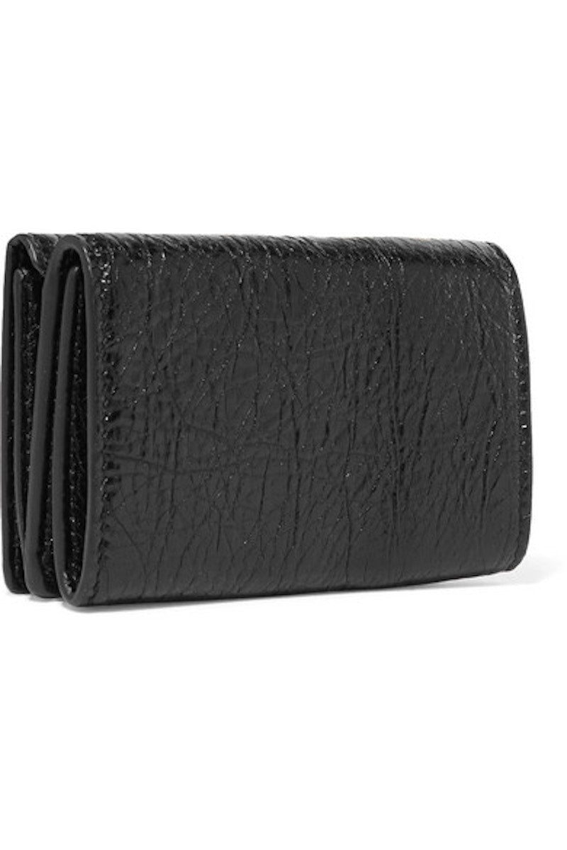 Balenciaga Classic Wallet Textured Mini Black