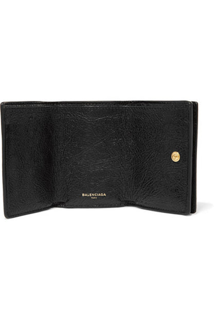 Balenciaga Classic Wallet Textured Mini Black