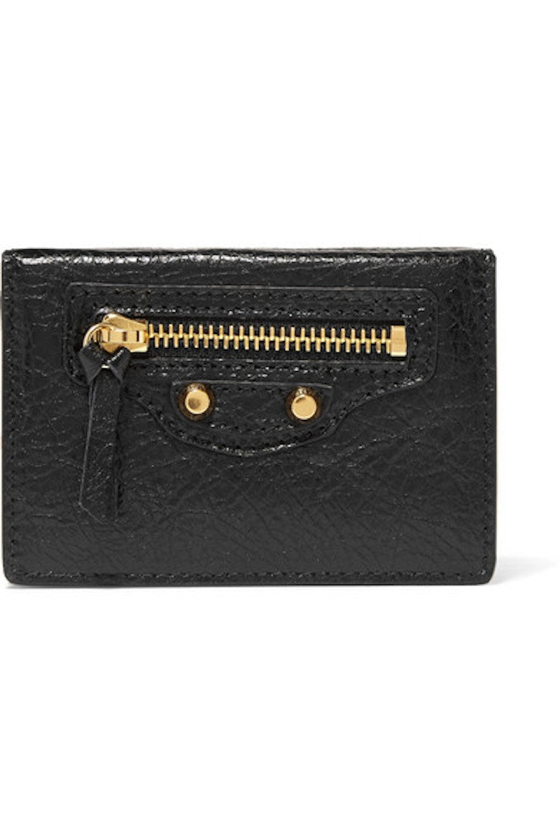 Balenciaga Classic Wallet Textured Mini Black