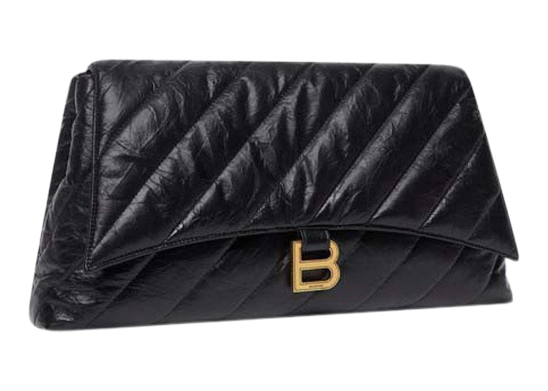 Balenciaga Clutch Crush Large Quilted Black