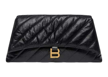 Balenciaga Clutch Crush Large Quilted Black