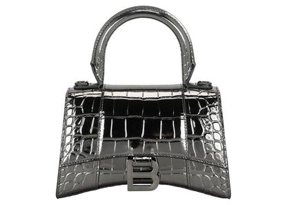 Balenciaga Coco-Print Hourglass Bag Mini Silver