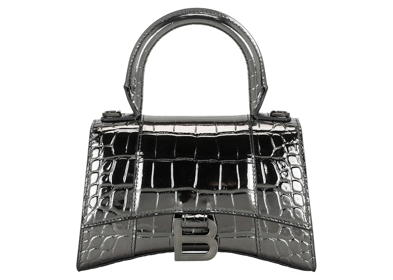 Balenciaga Coco-Print Hourglass Bag Mini Silver