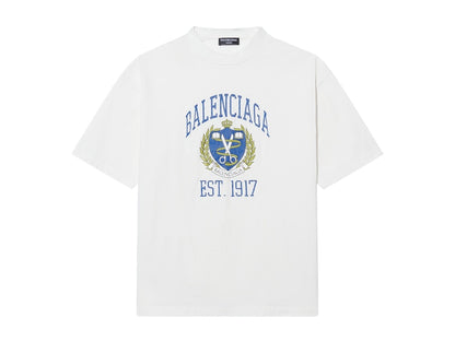 Balenciaga College Medium Fit T-Shirt White/Blue/Yellow