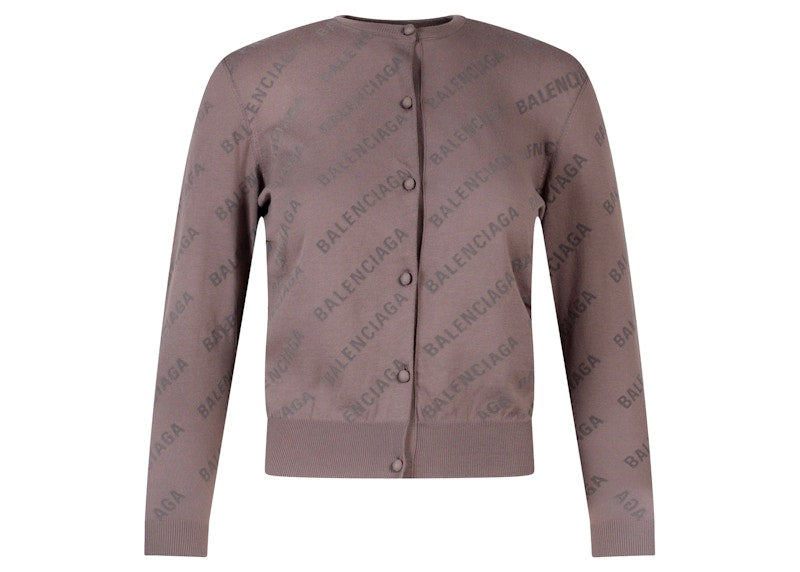 Balenciaga Cotton Jacquard Cardigan Beige