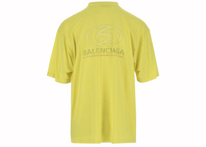 Balenciaga Cotton Surfer Logo T-Shirt Yellow