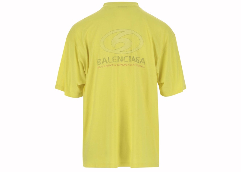 Balenciaga Cotton Surfer Logo T-Shirt Yellow