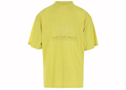 Balenciaga Cotton Surfer Logo T-Shirt Yellow
