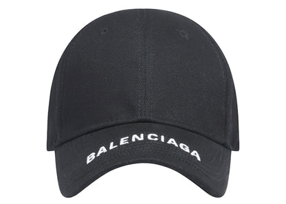 Balenciaga Cotton Twill Baseball Hat Black
