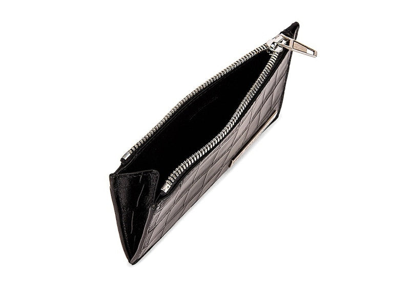 Balenciaga Croc Embossed (5 Card Slot) Coin Card Holder Black