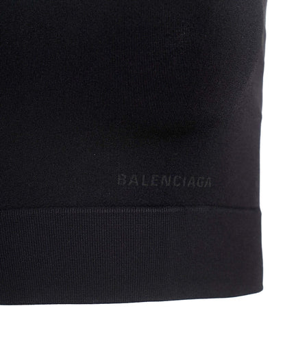 Balenciaga Cropped Turtleneck Top Black