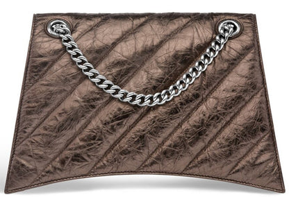Balenciaga Crused Quilted Medium Chain Bag Metallized Bronze
