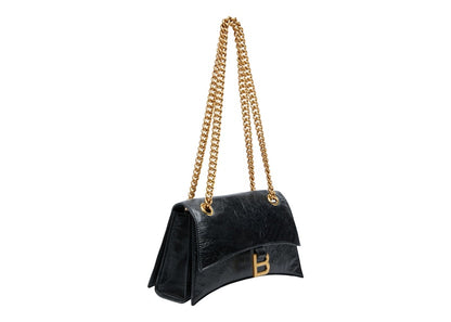 Balenciaga Crush Chain Shoulder Bag Small Black/Aged Gold