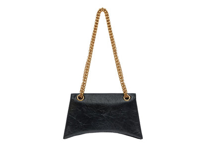 Balenciaga Crush Chain Shoulder Bag Small Black/Aged Gold