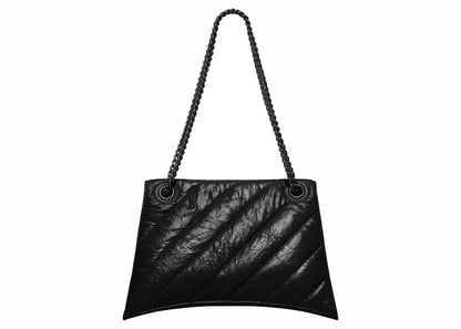 Balenciaga Crush Medium Chain Quilted Bag Black