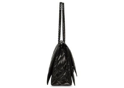 Balenciaga Crush Quilted Large Chain Bag Black