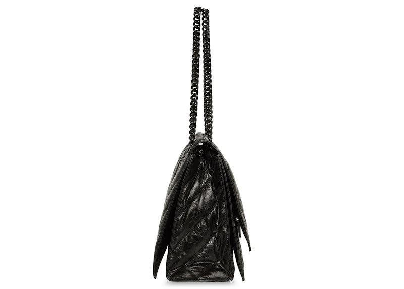 Balenciaga Crush Quilted Large Chain Bag Black
